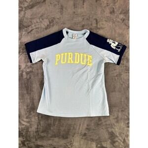 VTG Purdue Boilermakers Raglan T-Shirt Blue Mascot Sleeve Venley Size L‎ Unisex